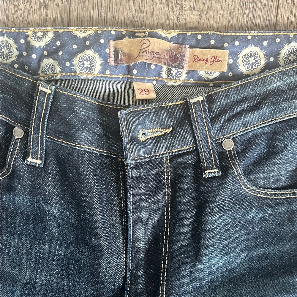 PAIGE Women's High Rise Dark Blue Jeans